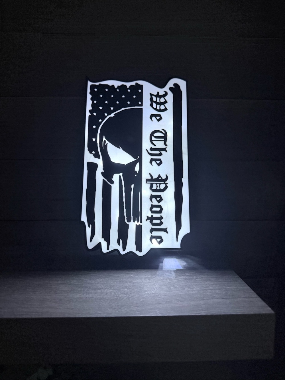 We The People Black & White Wall Light Box